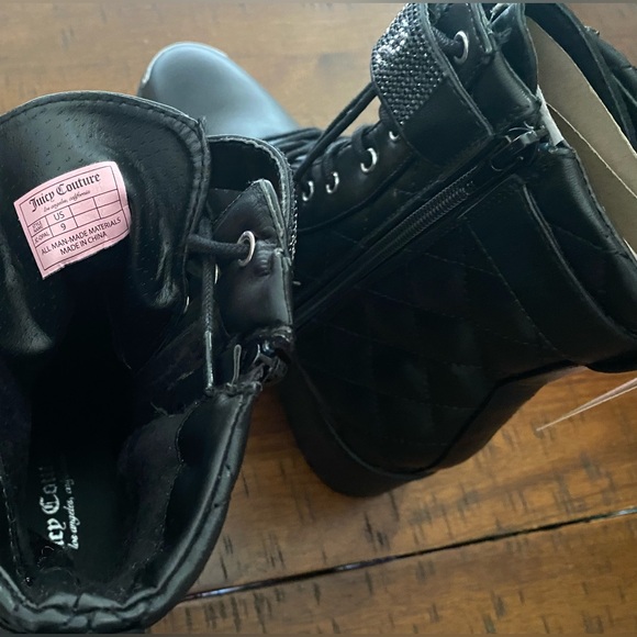 •NWT•Juicy Couture Quilted Bling Combat Boots- ‘JC OPAL’ - Picture 10 of 14